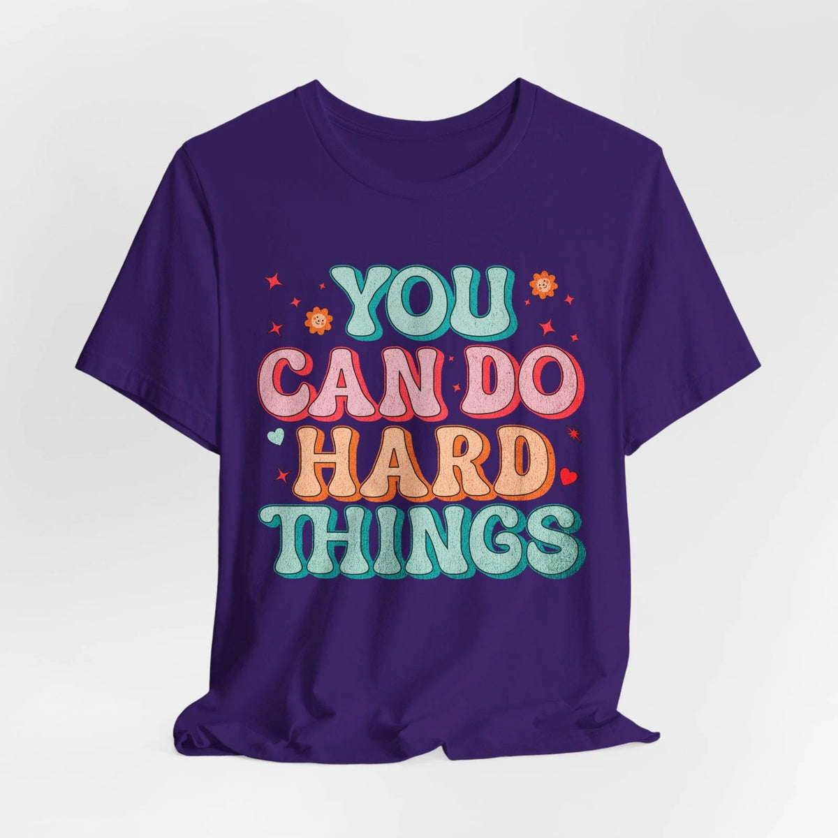You Can Do Hard Things Retro Positive Quote Shirt Motivational Groovy 70s Style