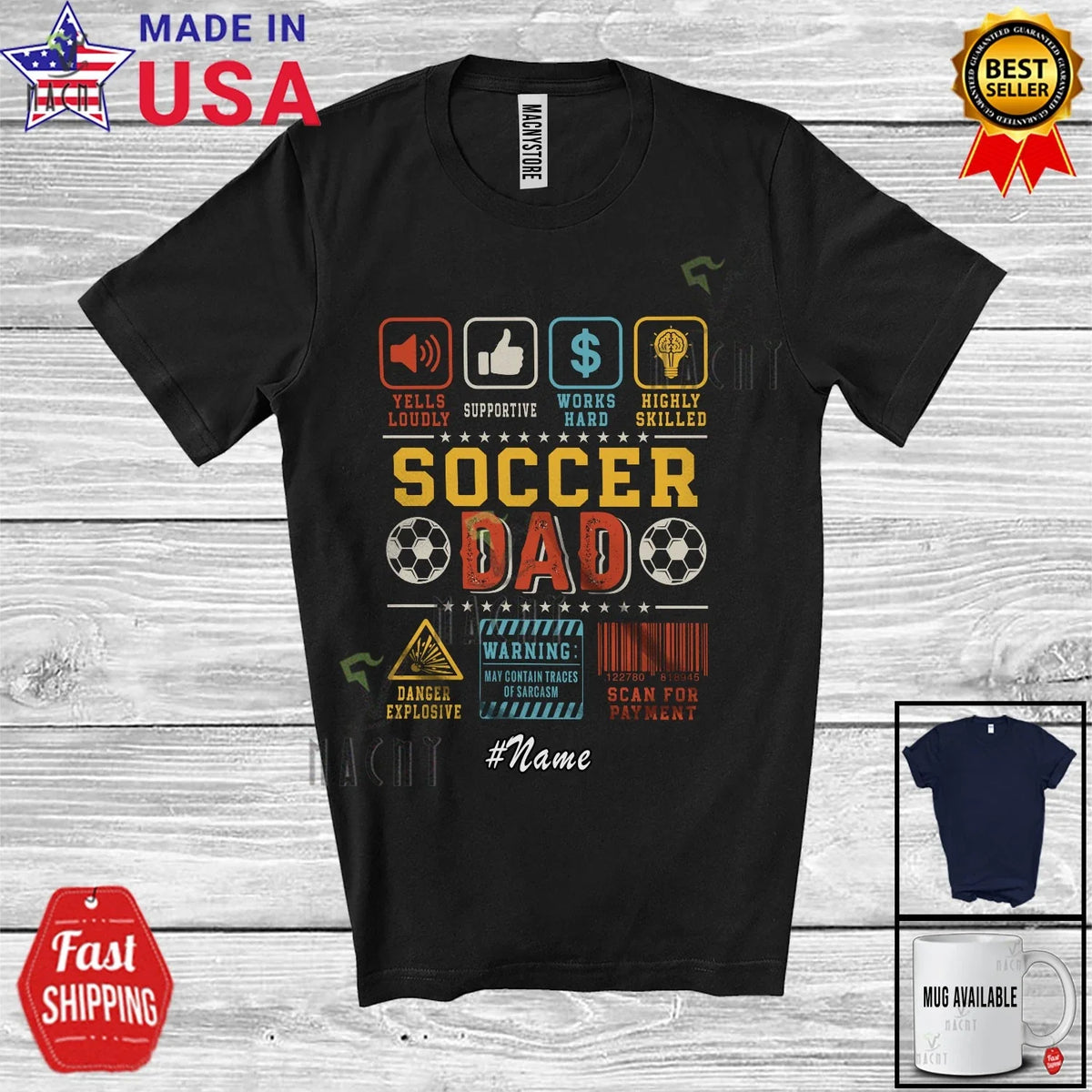 Custom Name Soccer Dad Definition; Father's Day Vintage Player Supportive Shirt Unisex