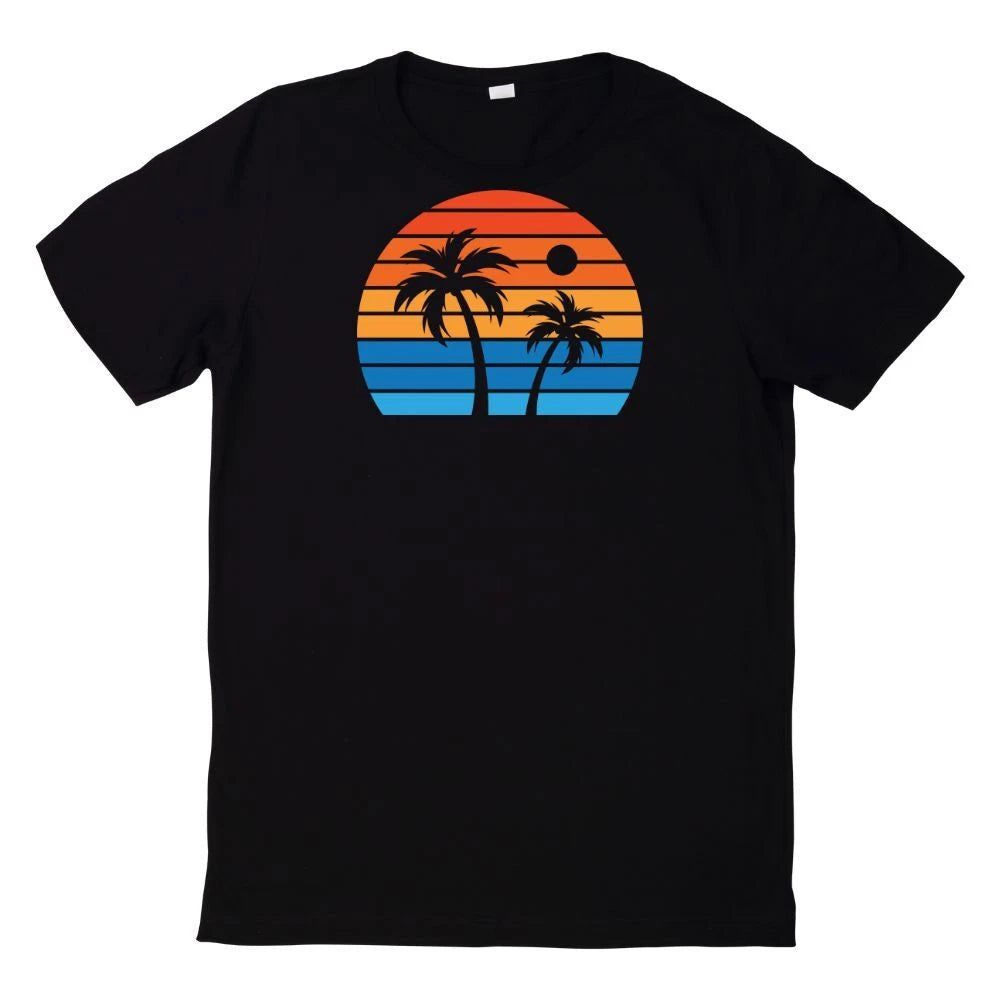 Retro Sunset Vintage Sun Motif T Shirt