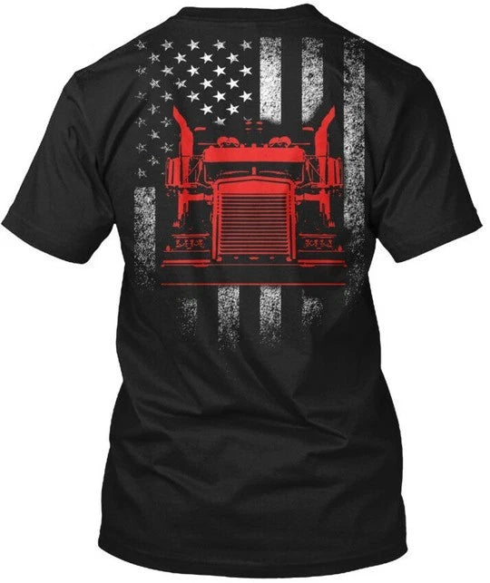 Trucker American Tee T-Shirt Made in the USA Size S to 5XL