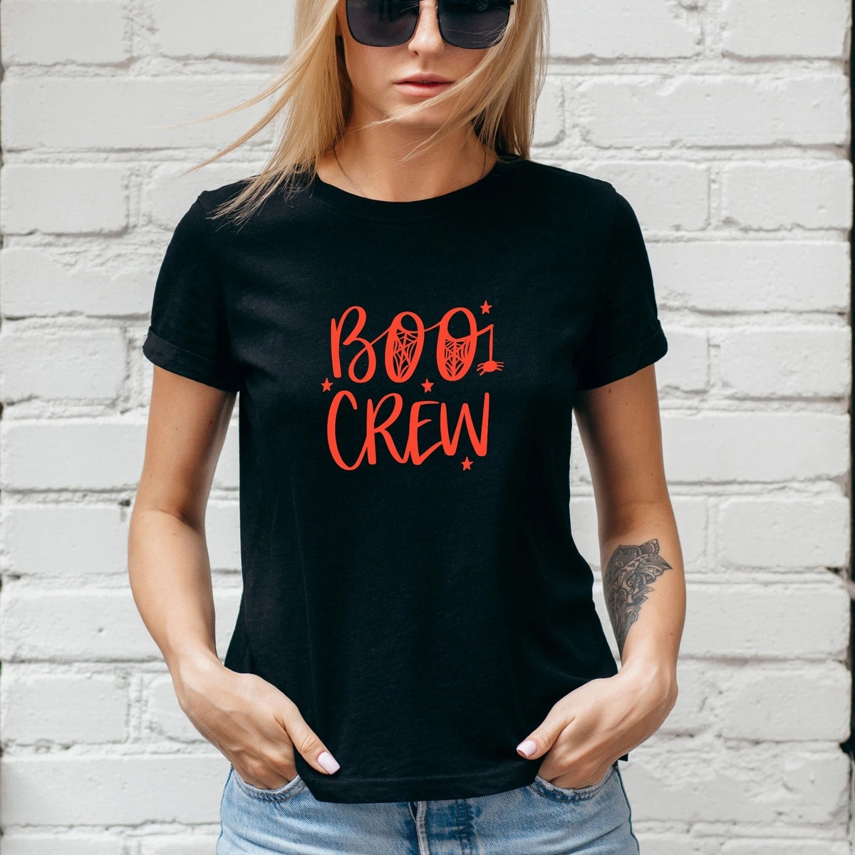BOO CREW T-SHIRT, Fall, HALLOWEEN Autumn Pumpkin, Ghost, Unisex/Lady Fit #1