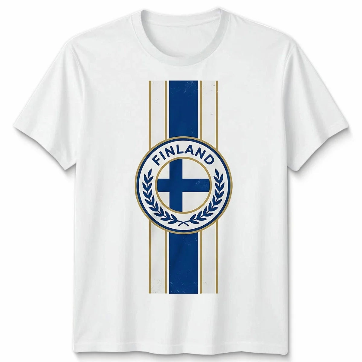 Unisex Finland Retro Strip Style Football Tshirt Game Day Soccer Men Women Tee Unisex
