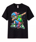 Brazil Flag USA Flag Graphic T Shirt Dabbing Soccer Patriotic Football Fan Gift Unisex