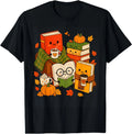 Cozy Book Lover Autumn Reading Coffee Fall Vibes T-Shirt