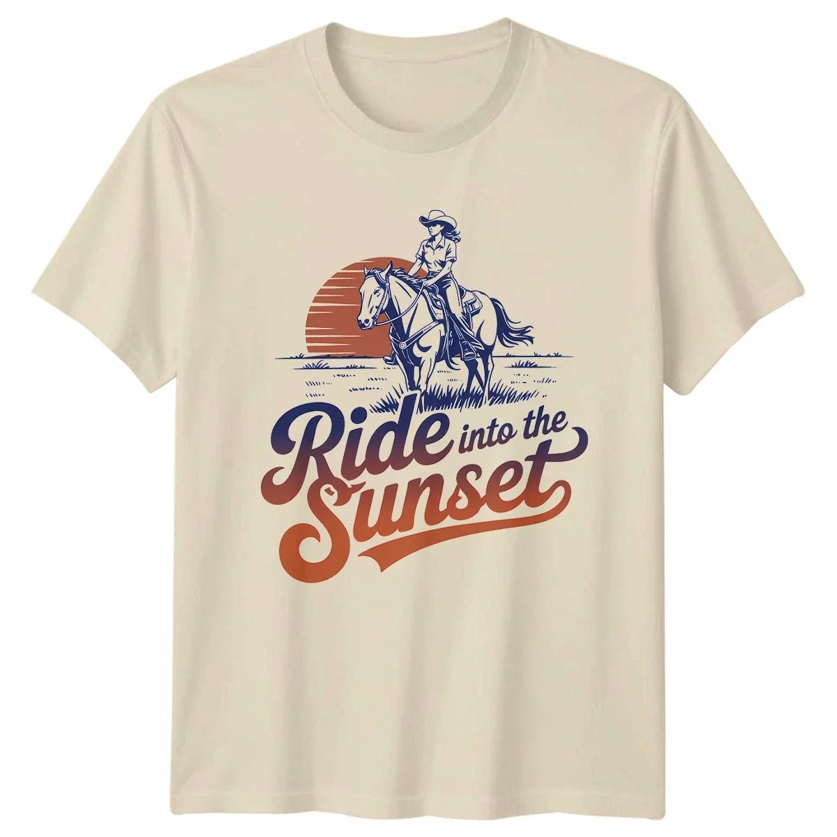 Ride Into The Sunset Womens Cowgirl Horse Riding Western Gift For Her Unisex