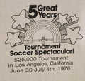 1978 Tournament Soccer Foosball Spectacular Shirt Los Angeles, CA Size Medium Unisex