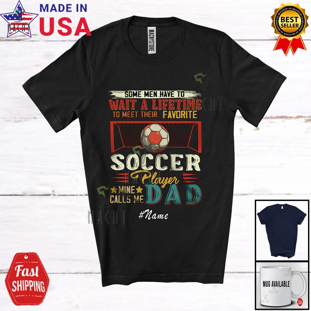 Custom Name Favorite Soccer Mine Calls Me Dad; Father's Day Vintage Family Shirt Unisex
