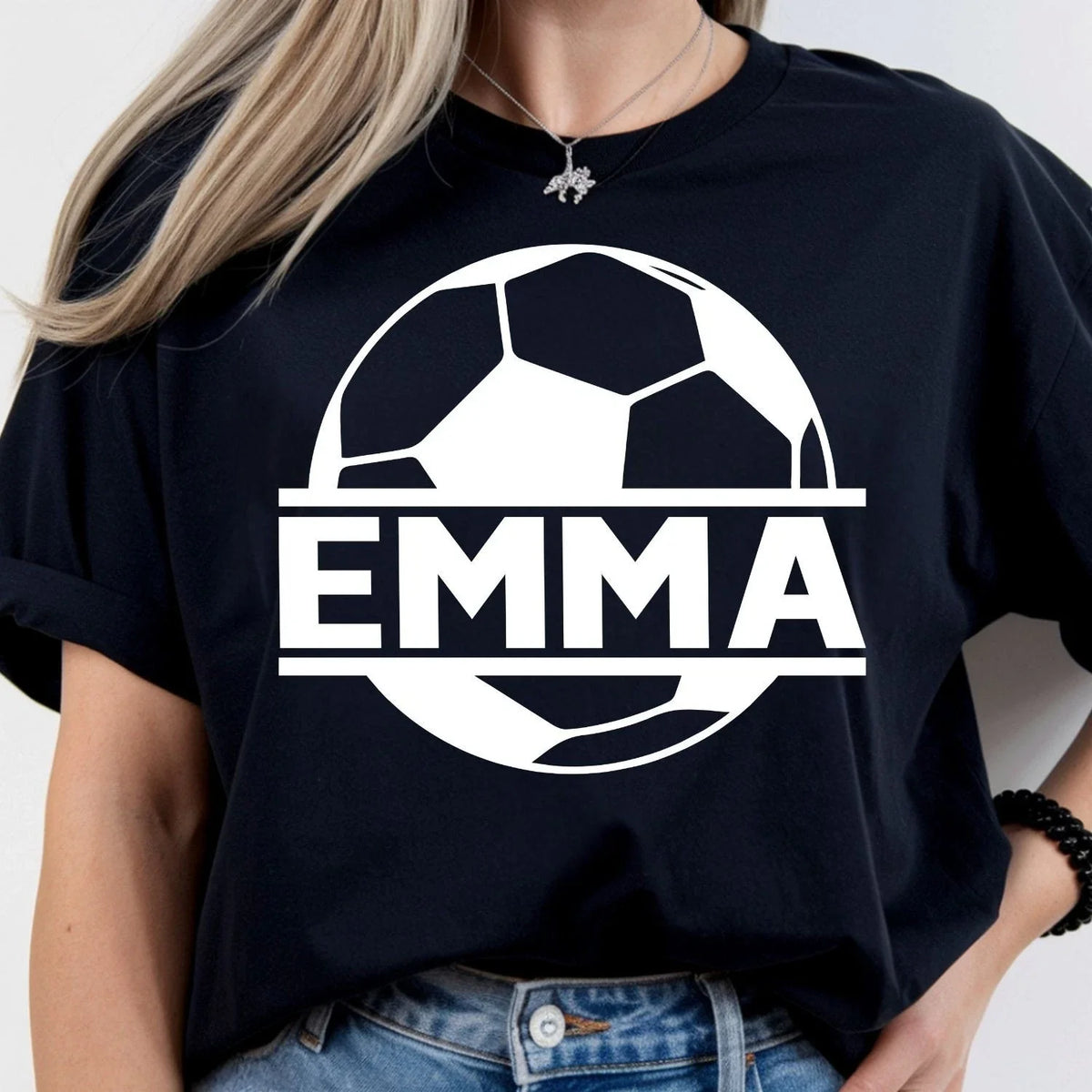 Personalised Football Shirt Custom Name Soccer Sports Tee Unisex Gift Xmas Tops Unisex