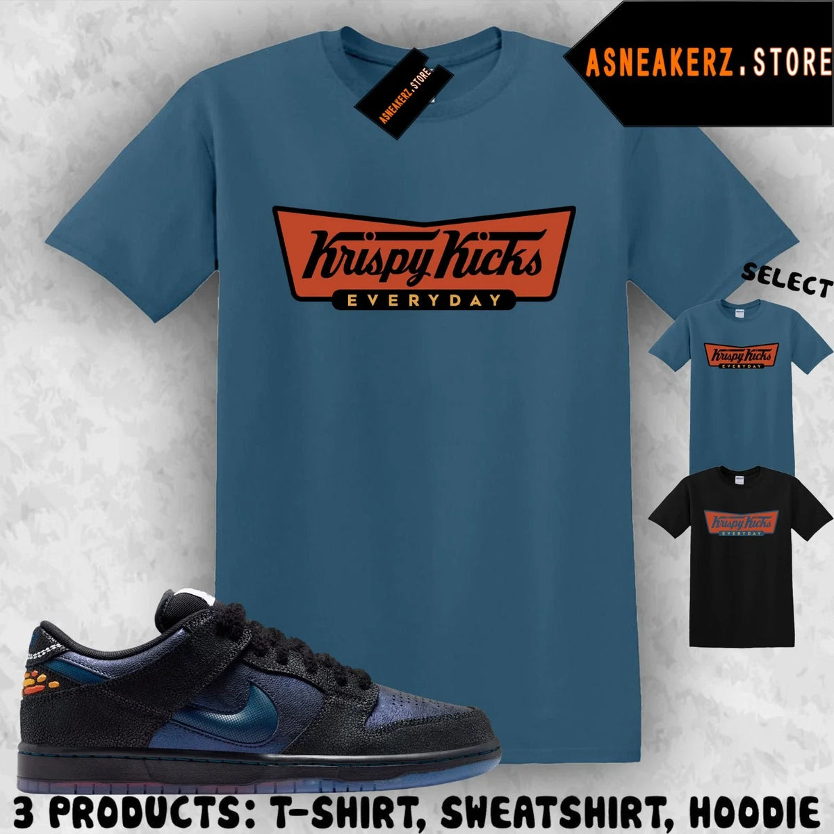 Tee Shirt Matching SB Dunk Low Pro Bluetile Match Sneaker Krispy Kicks Unisex