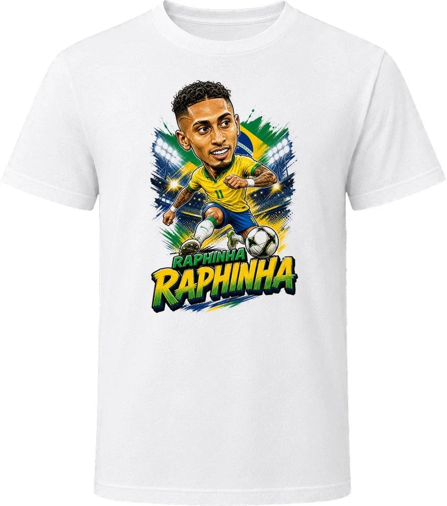 Raphinha, Brazil Caricature Soccer 2026 T Shirt Unisex