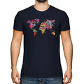 WORLD MAP SPLATTER MENS TEE TOP GIFT COLOURFUL GLOBE Unisex