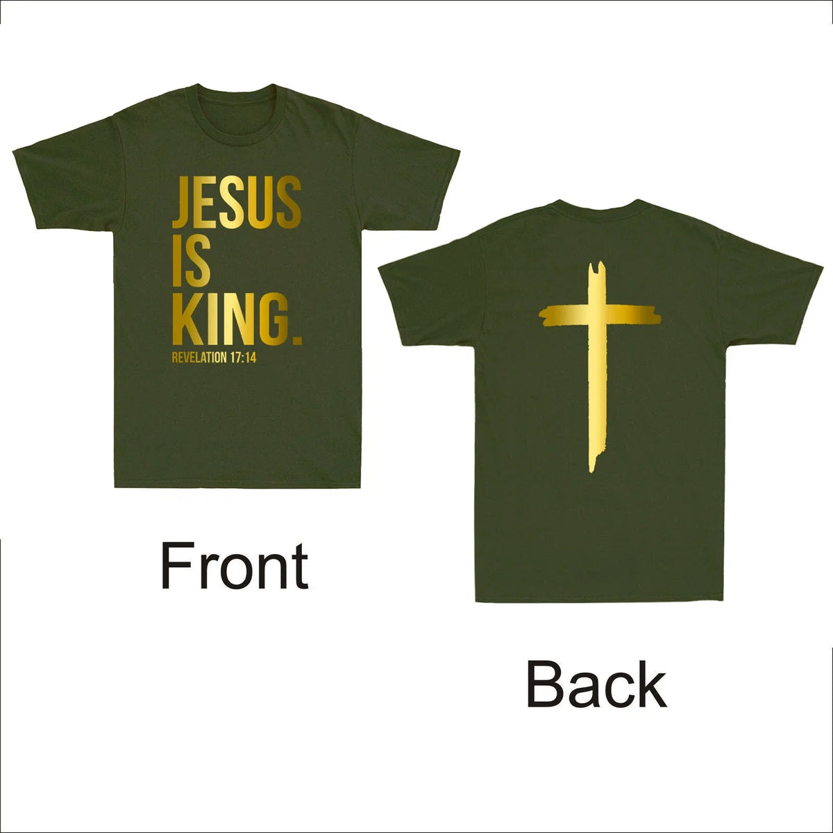 Jesus Is King Revelation 17:14 Bible Scripture Christian Faith Cross Men Unisex
