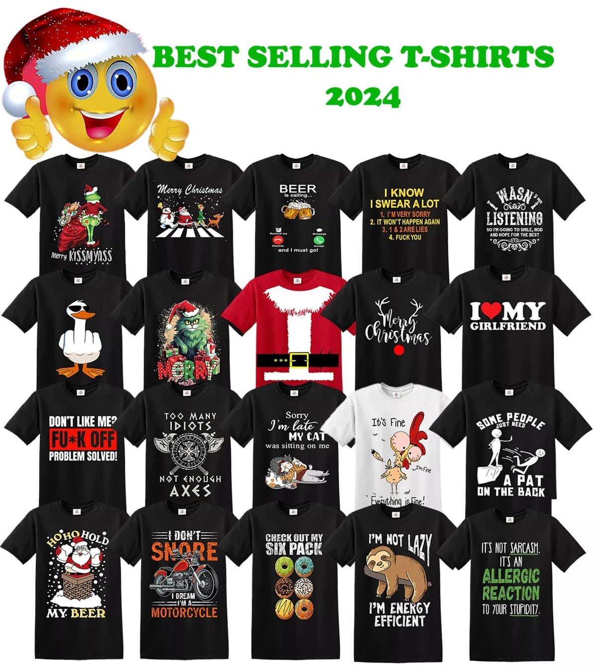 Christmas T-Shirt Novelty Funny Santa Reindeer Xmas Gift Tshirt Joke Rude Top