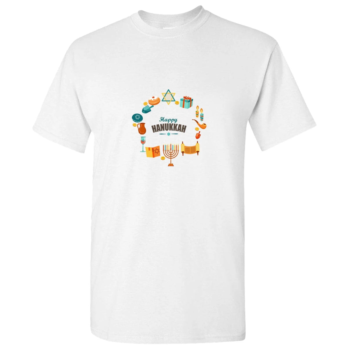 AU Happy Hanukkah Jewish Festival Celebration Judaism White Men T Shirt Tee Top