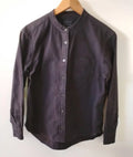 MUJI Mens Organic Cotton Washed Band Collar Long Sleeve Shirt Black Size S Small Unisex