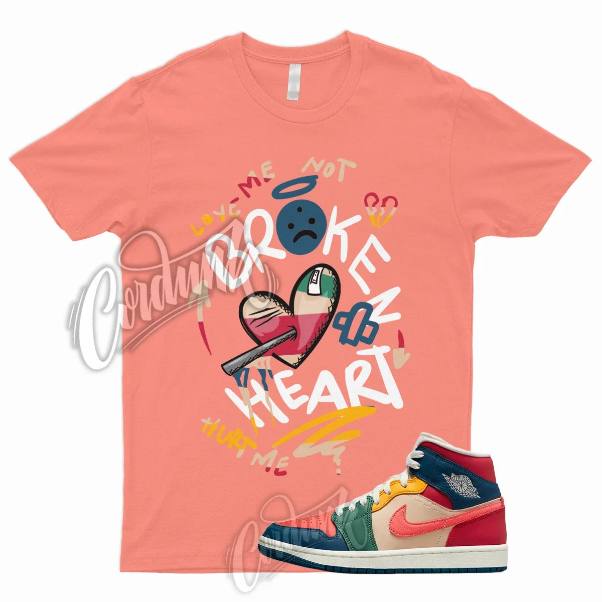 BROKE Shirt for J1 1 Mid Magic Ember Fire Red Taxi French Blue Multi Color Green Unisex