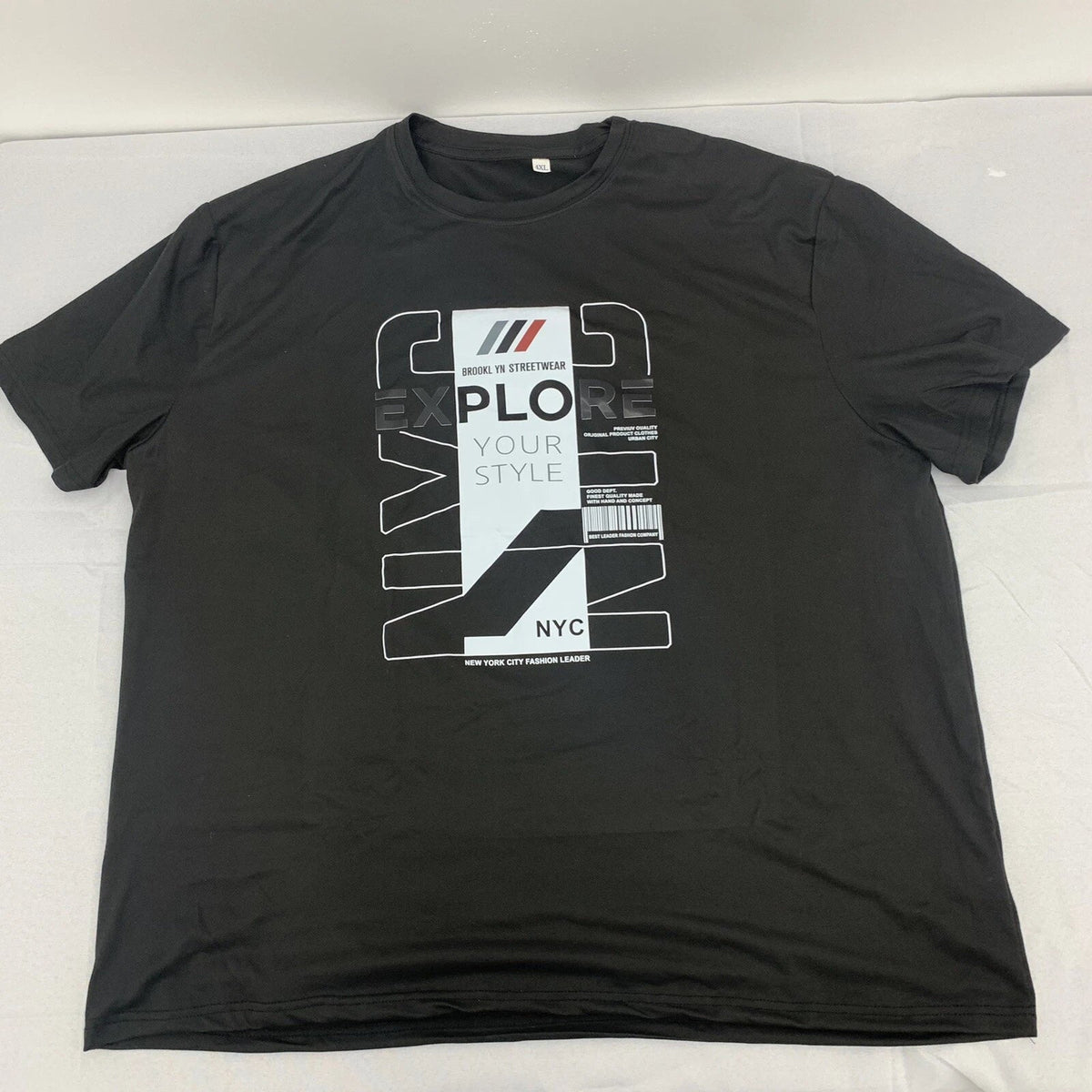 Custom Graphic Short Sleeve Shirt Black Brooklyn Streetwear Adult Size 4XL Unisex