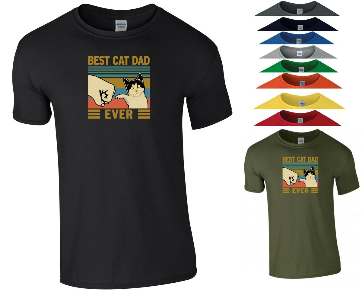 Best Cat Dad Ever T Shirt Father's Day Daddy Papa Joke Birthday Gift Men Tee Top