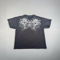 Y2K Faded Black Crowned Skull Graphic T-Shirt Grunge L