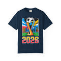 2026 Soccer Trophy World Cup Stadium Graphic Heavyweight Fan Casual Tee Unisex
