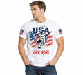 USA Soccer Fan T Shirt Men Patriotic American Flag Softstyle 100% Cotton Unisex