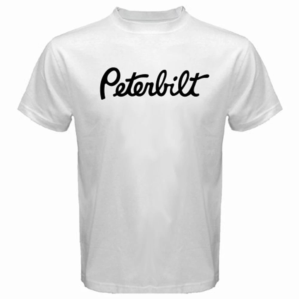 New PETERBILT TRUCKS TRUCKER Simple Men's White Size S to 5XL