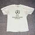 UEFA Champions League Mens Large White Fair Graphic Soccer Tee Unisex