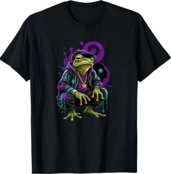 Frog Life Funny Hip Hop Frog Streetwear Graphic Tee T-Shirt