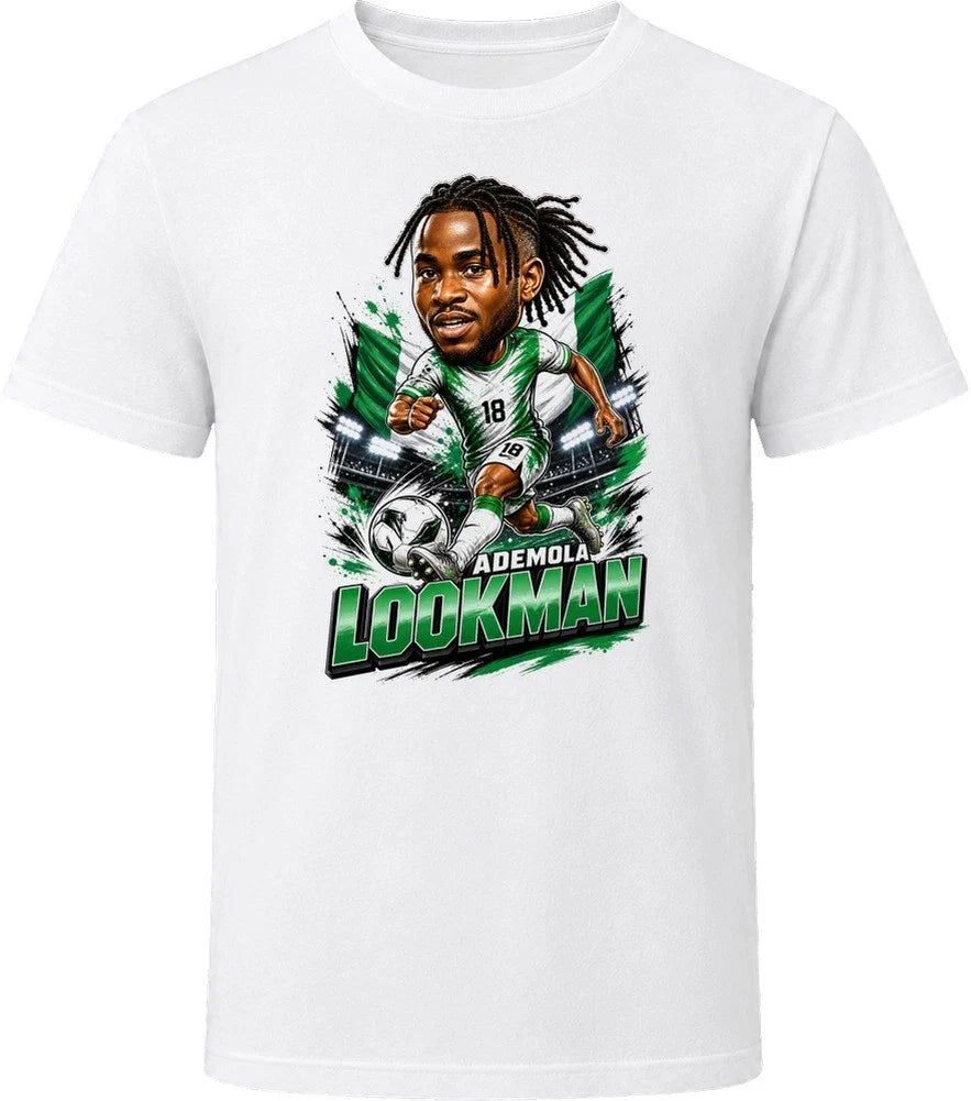 Ademola Lookman, Nigeria Caricature Soccer 2026 T Shirt Unisex