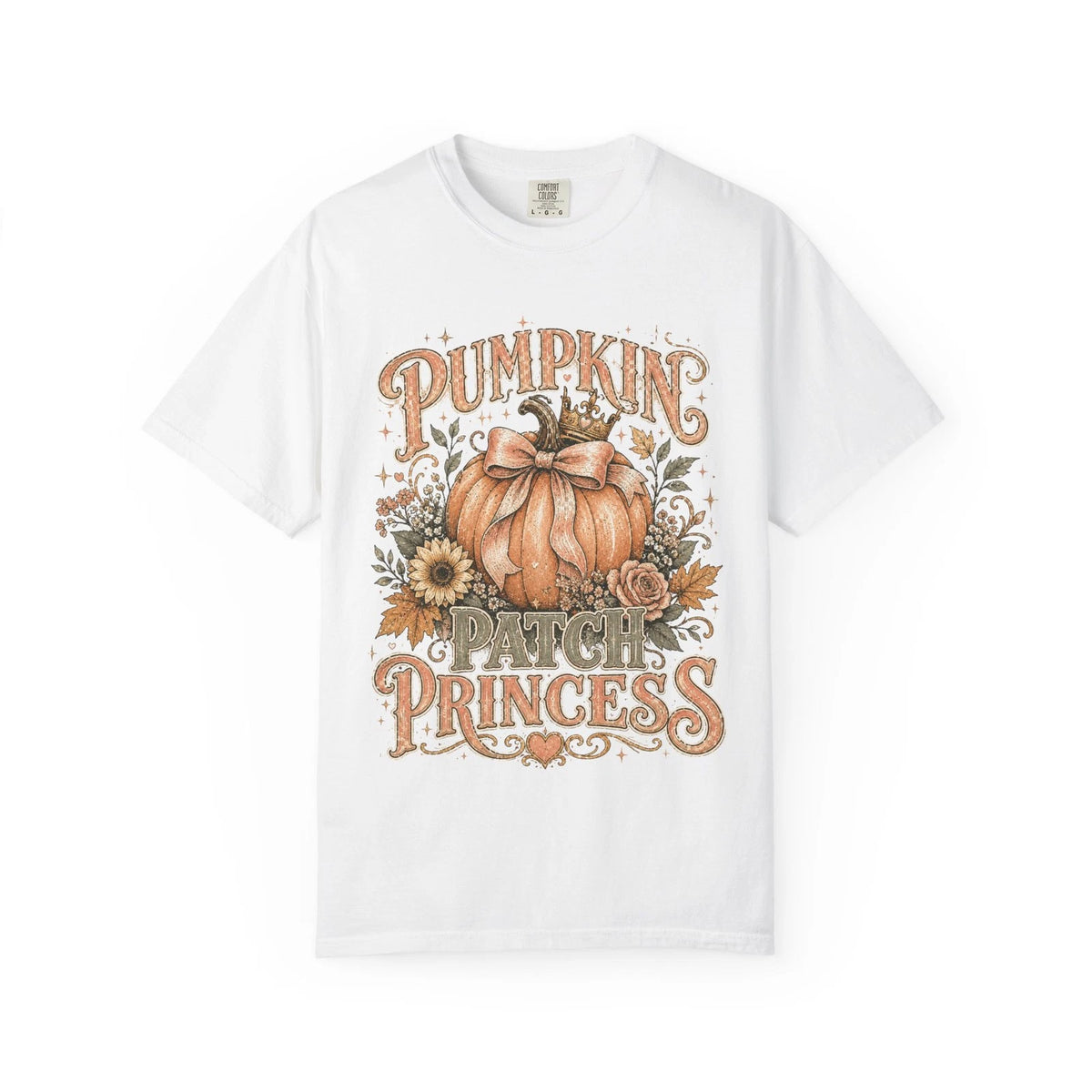 Pumpkin Patch Princess Comfort Colors T-Shirt | Pumpkin Floral Fall Graphic Tee