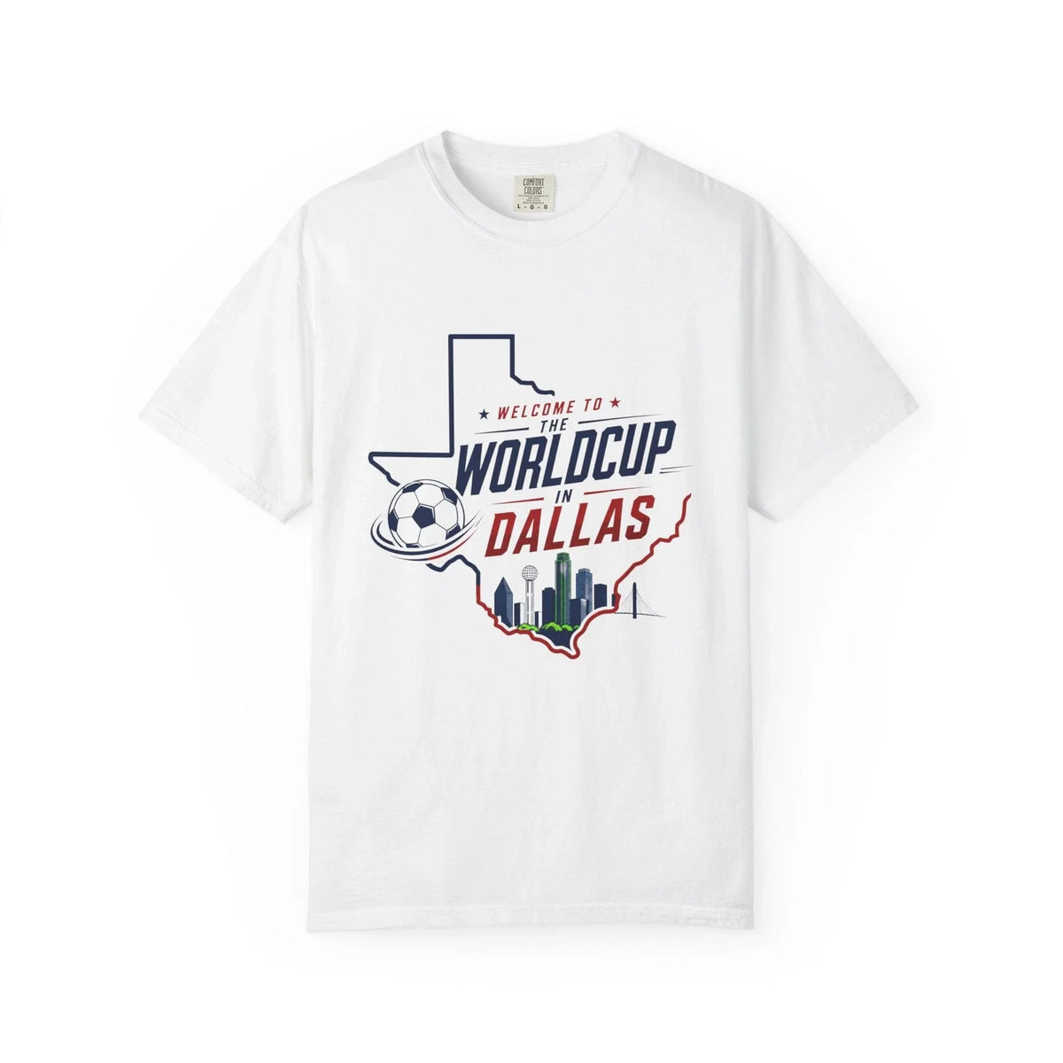 World Cup Dallas Map Soccer | Texas Skyline Tee Unisex