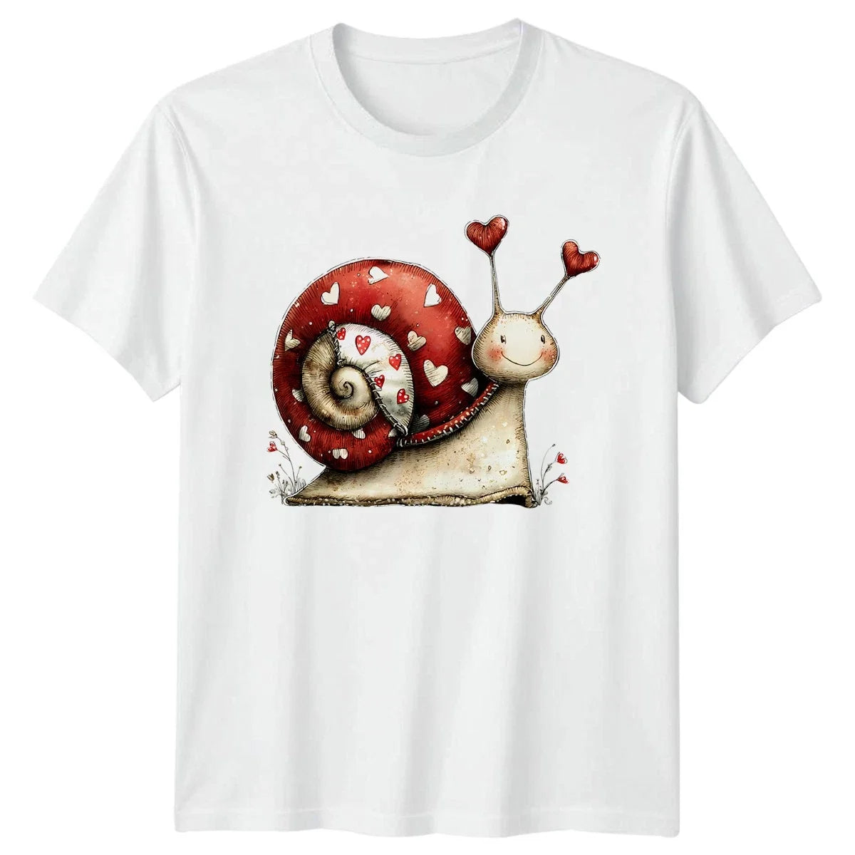 Heart Snail Animals Valentines Day Mens Womens Tee Graphic Unisex Top Unisex