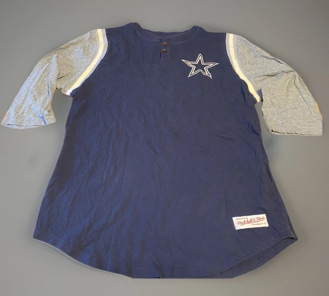 Mitchel & Ness Dallas Cowboys Long Sleeve Shirt Throwback Size XL Unisex