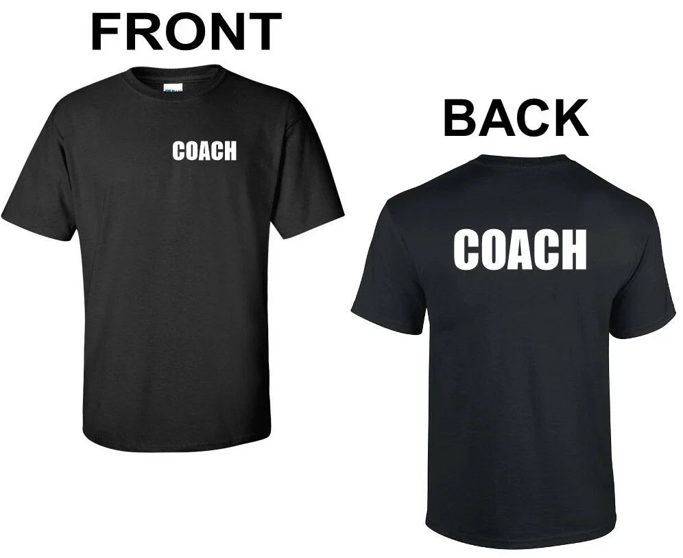 Coach Front & Back Soccer Basketball Football Baseball Tees Gift Shirt Unisex