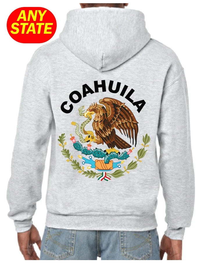 Escudo Mexico Mexican Eagle Aguila States MX pride Sudadera Hooded Ash Unisex