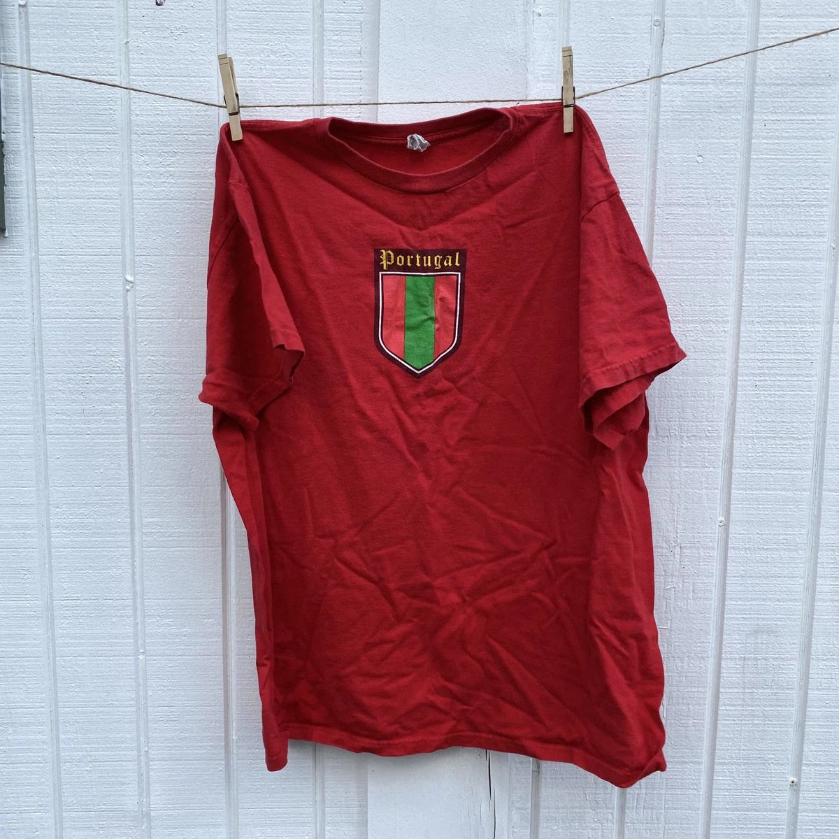 Vintage DELTA PRO WEIGHT 90s Portugal Soccer Shirt Soccer Futbol Large Cotton Unisex