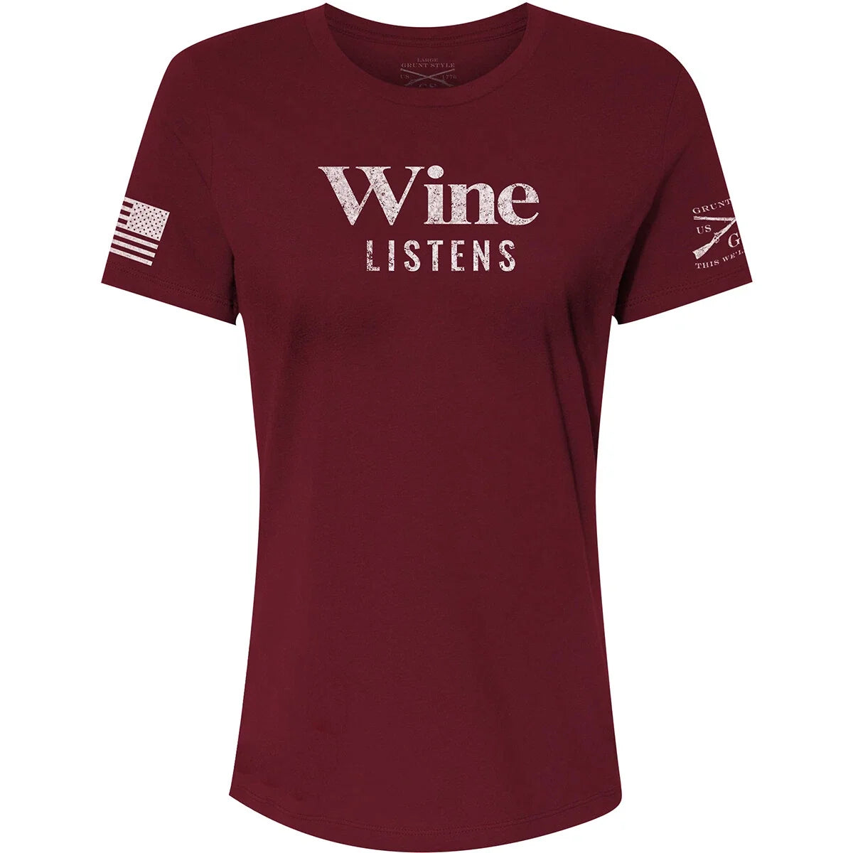 Grunt Style Women's Relaxed Fit Wine Listens - Maroon Unisex