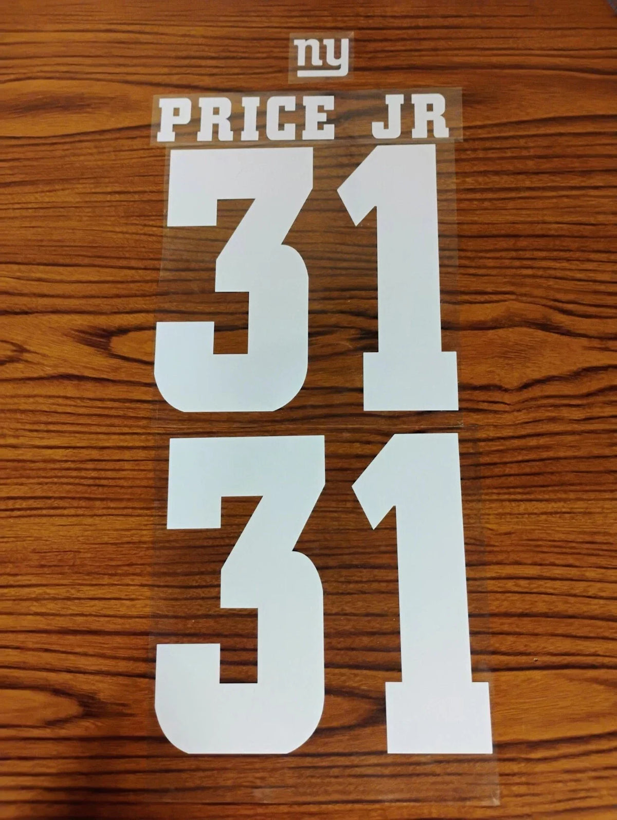 DIY-New York Giants CUSTOM Name & Number Jersey Kit-Personalized-Iron ons Unisex