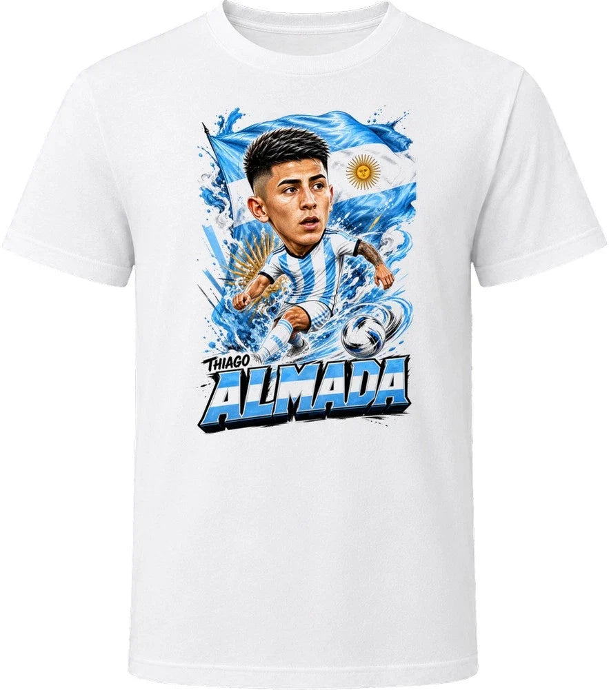 Thiago Almada Argentina Soccer Caricature 2026 World Cup T Shirt Unisex