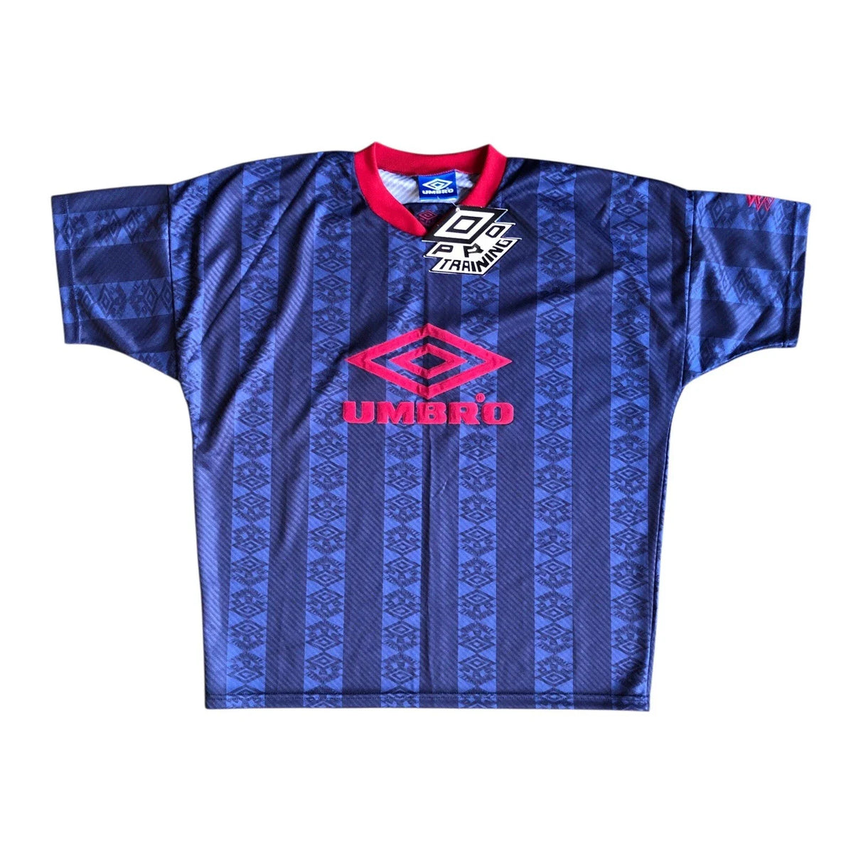 Vintage 90s Umbro Pro Training Shirt Men’s L Oversized Navy Deadstock Rare BNWT Unisex
