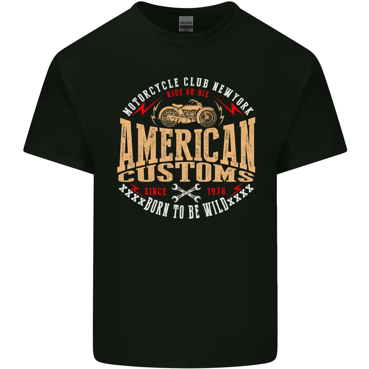 American Customs Cafe Racer Biker Mens Cotton Tee Top Unisex