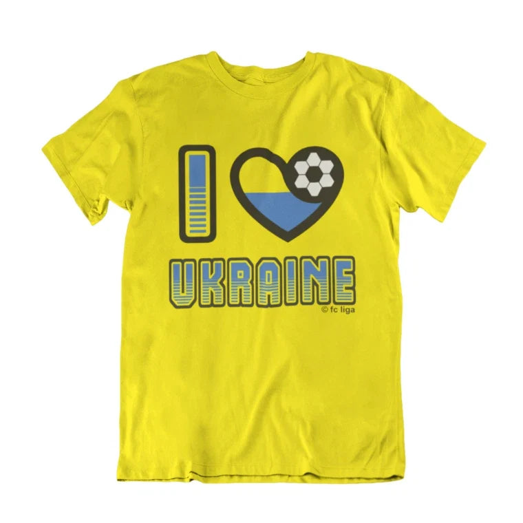 Adult or Kids I LOVE UKRAINE Football Top World Cup 2026 Euro cotton Unisex