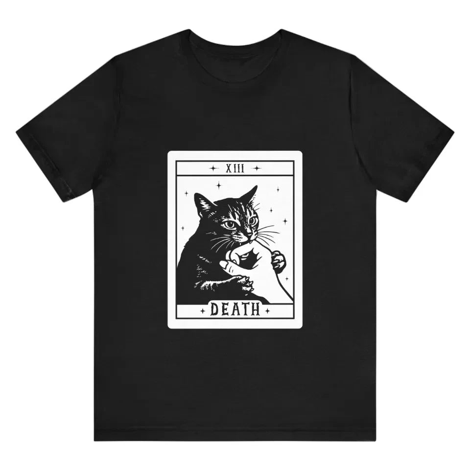 Black Cats Tarot Death Halloween Kitten Cat Mom Cat Lover T-Shirts
