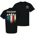 Patriot Pride Men's Tee, 250 Years America 1776-2026 Jet Flag Anniversary Print Unisex