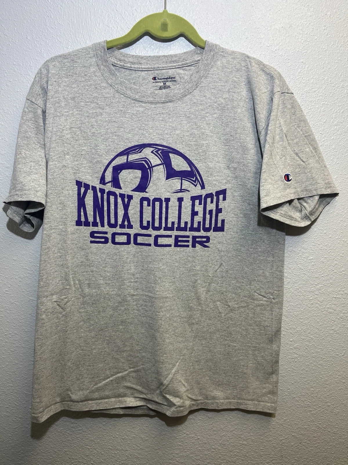 Champion Knox College SoccerT Shirt size medium crew neck pre-owned Unisex