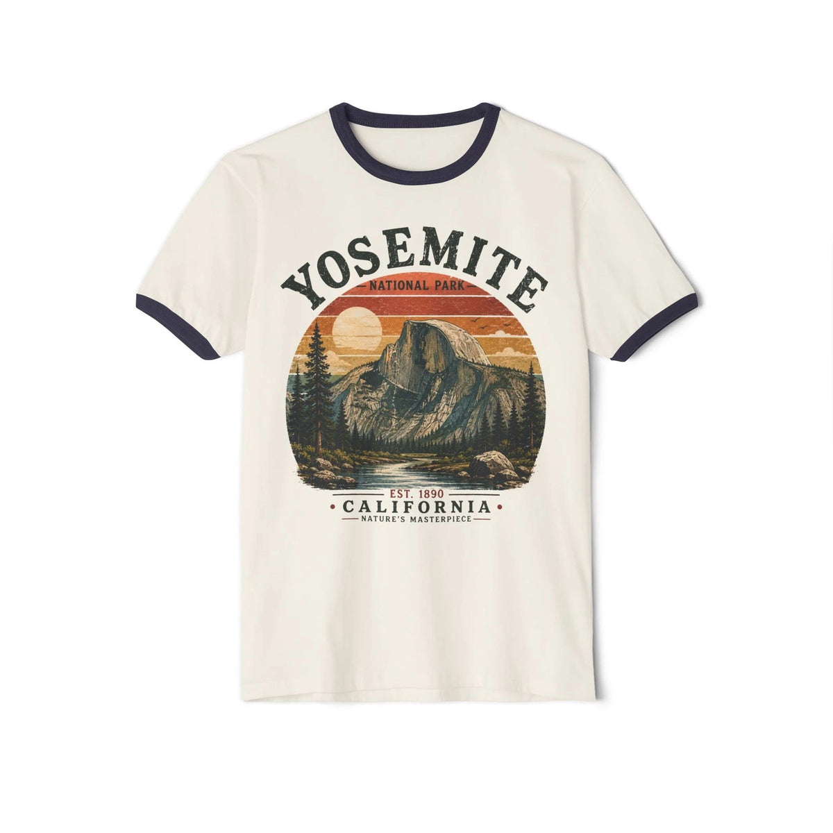 Yosemite National Park Ringer T-Shirt — Vintage California Hiking Tee