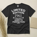65th Birthday TShirt Born In 1961 65 Years Old Gifts Aged To Perfection Unisex
