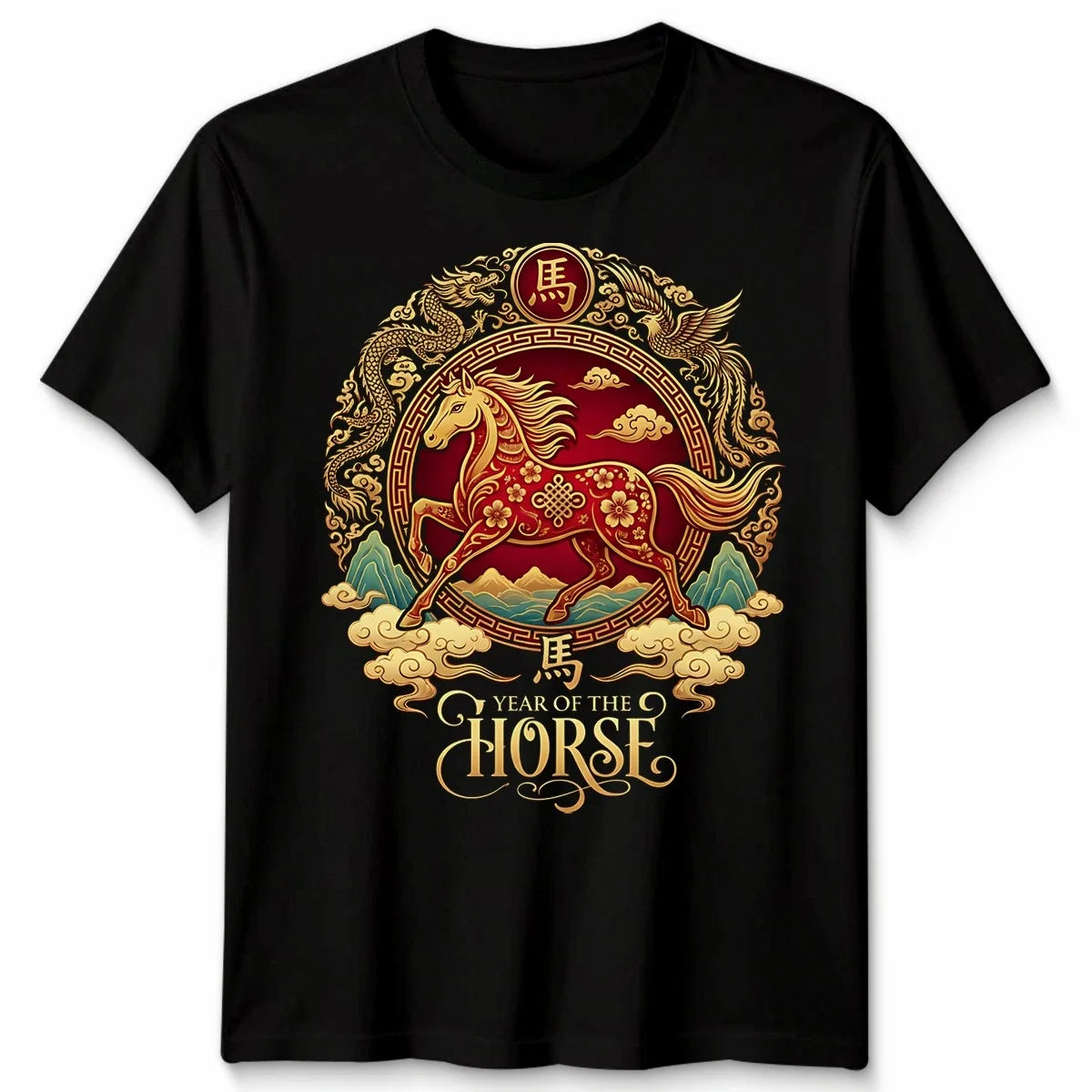 Lunar Chinese New Year 2026 Year of The Horse Men Women T Shirt Red Apparel Unisex