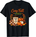 Cozy Fall Vibes Pumpkin Spice Autumn Coffee Lover T-Shirt