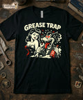 Grease Trap Big Bad Wolf & Pinup Girl Retro Rockabilly Graphic Tee XS-5X Unisex